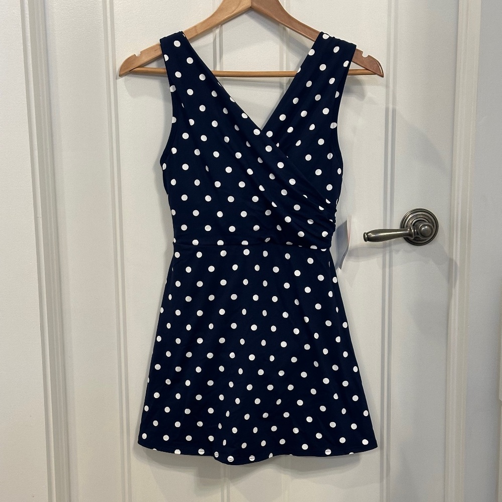 Lands' End Polka Dot Swim Suit NWT